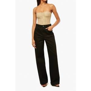 NEW WWW high rise wide leg pant in black